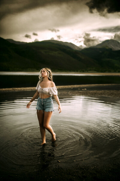 senior photo session in the water