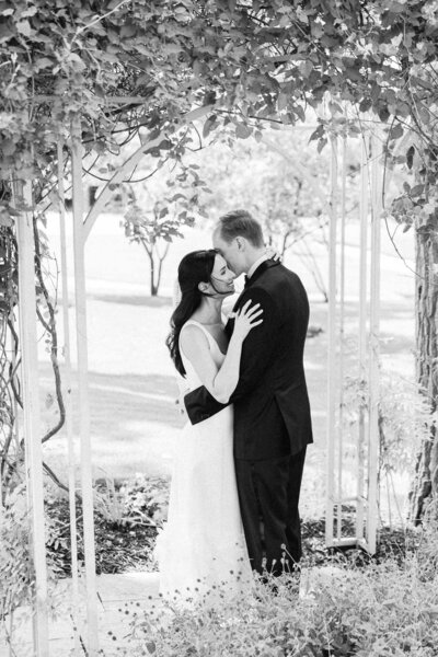 Bride and Groom Romantic Kiss