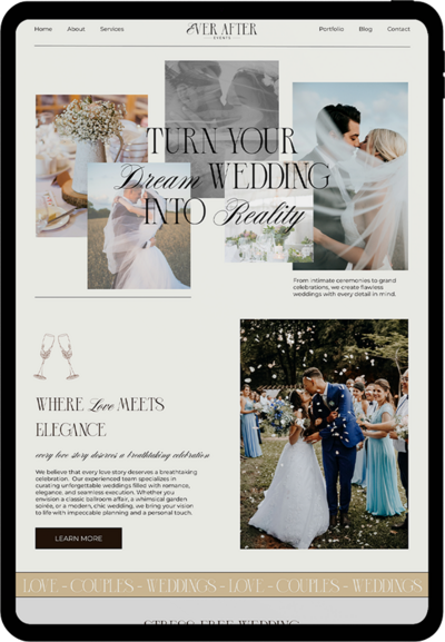 Strategic website redesign for a women-owned event planning business
