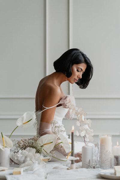 Intimate studio motherhood session