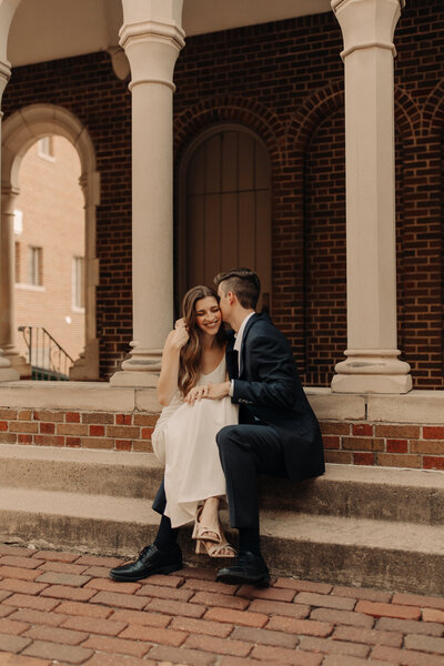 romantic engagement session in iowa