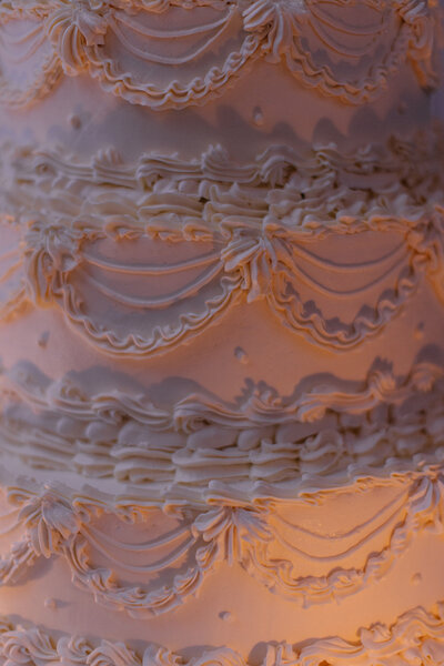 wedding cake frosting close up
