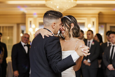 Fun dance floor photo by candid Hudson Valley wedding photographers