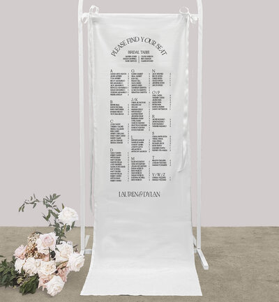 Big Love linen seating chart for your wedding printed by State of Elliott