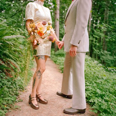 Wedding bride film photography candid Portland Seattle
