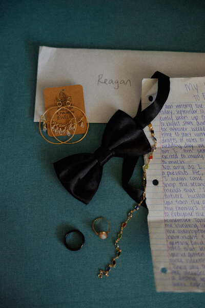 Wedding Details and private letters ready to go for the wedding day ceremony