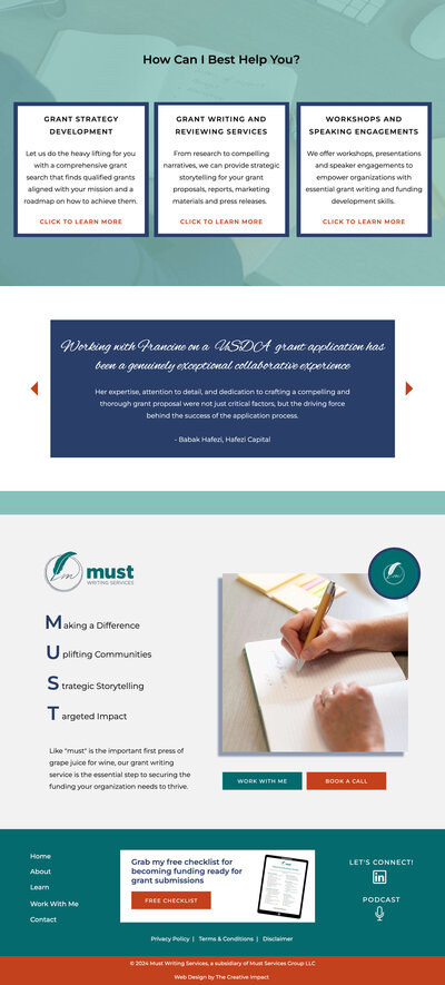 Must Writing Services Website Home Page screenshot 2