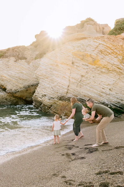 Family of four in Montana de Oro
