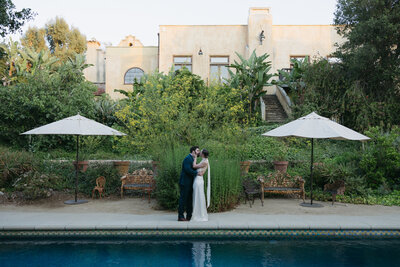 editorial photograph of a couple at their wedding at the Mountain Mermaid in Topanga, CA captured by Los Angeles documentary wedding photographer