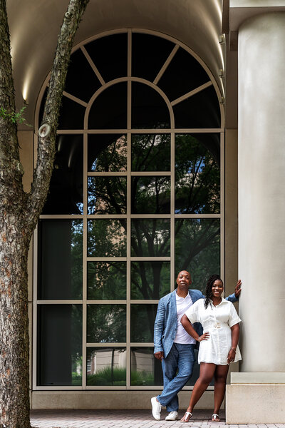 Portrait of Black Wedding Couple at Southern Exchange Ballrooms, wedding photography by Bonnie Blu Studios