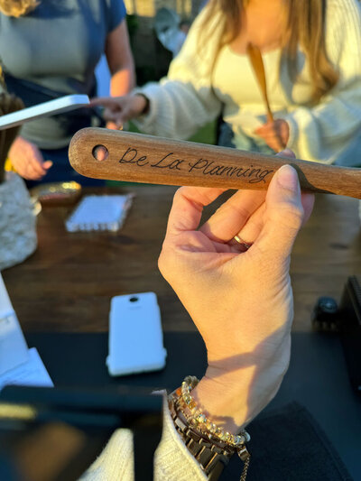 Live On Site Activation Wood Burning Salad Spoons for Montage Hotel Restaurant