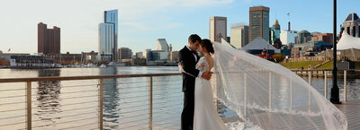 Bride and Groom in downtown Baltimore