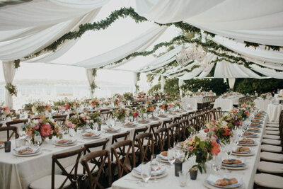 reception table at edgewater seattle wedding