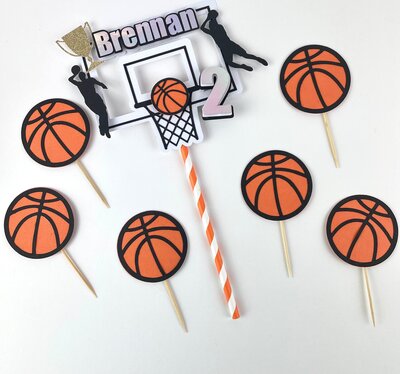 basketball cupcake toppers