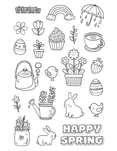 Happy Spring Colouring Sheet