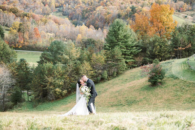 fall mountain wedding at chestnut ridge in asheville nc