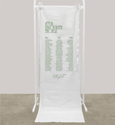 Big Love linen seating chart for your wedding printed by State of Elliott