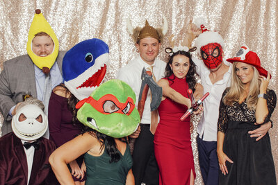 Liberty House Wedding | Fun Event Photo Booth with Guests Celebrating | Jersey City, Hudson County, New Jersey