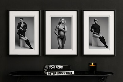 Modern maternity portrait photographed in our Seattle studio, created for expectant mothers who want bold, artful images that turn their pregnancy into timeless artwork.