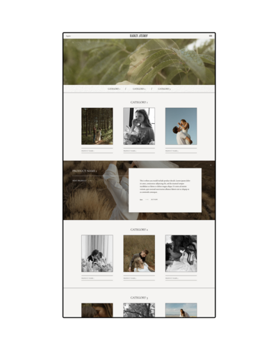 Hadley Showit Template Shop Page