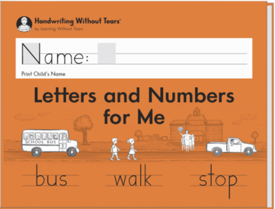book cover with green background and the title 'letters and numbers for me'