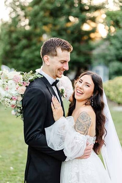 Timeless Sacramento Wedding photos with bride and groom with tattoos