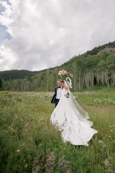 Bride and groom in Telluride