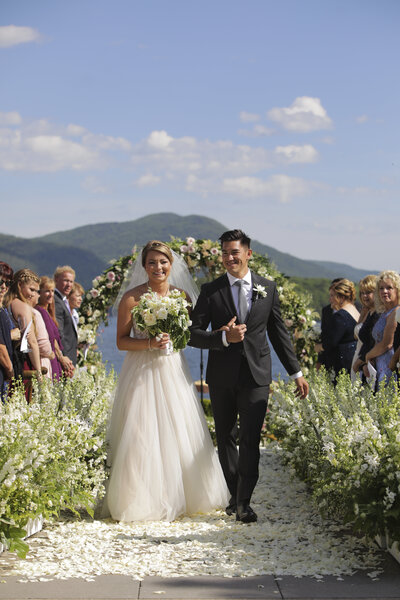 Bride and groom ceremony recessional