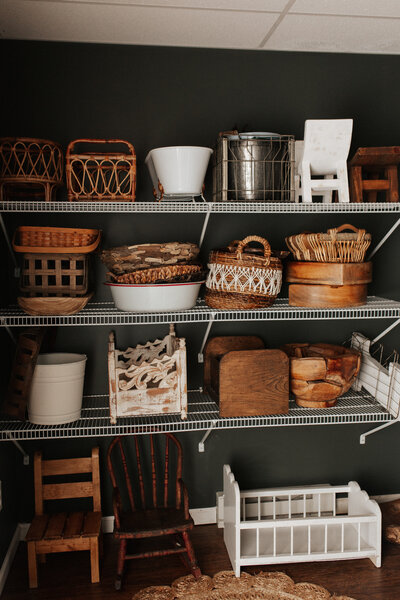 baskets on shelf