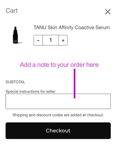 how to add a note to your order