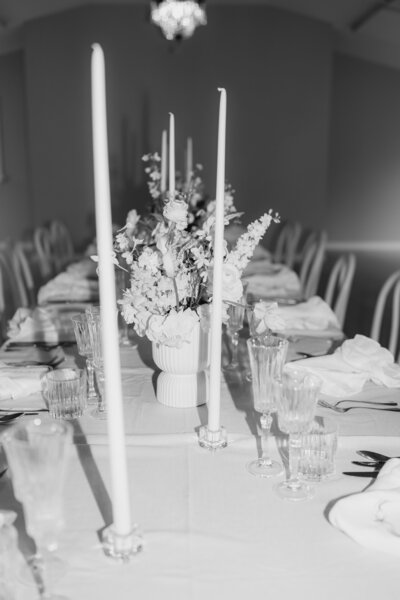 Candles and flowers on a tablescape at Wynmere Estate - Mount Tamborine Wedding photographer