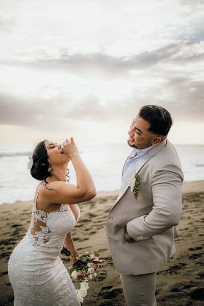 cristina salazar and wedding couple in costa rica