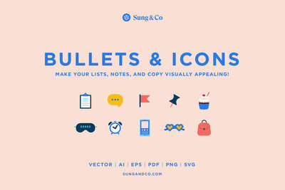 Check out our Bullets and Icons vector pack in the shop.