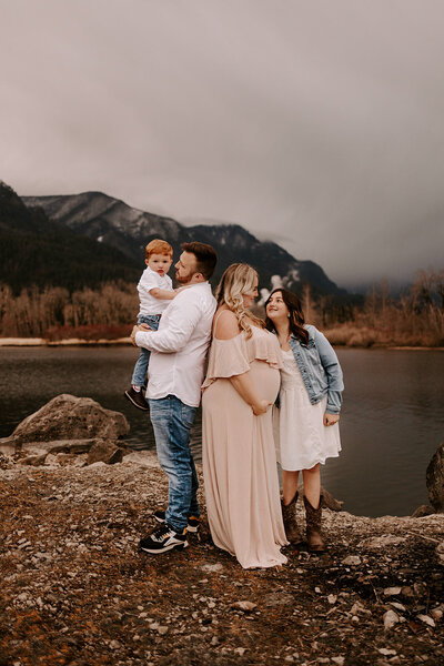 family laughing with each other