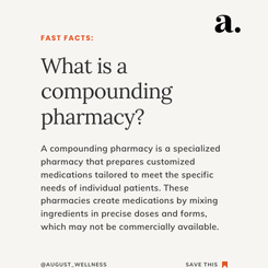An instagram style image depicting what a compounding pharmacy is.