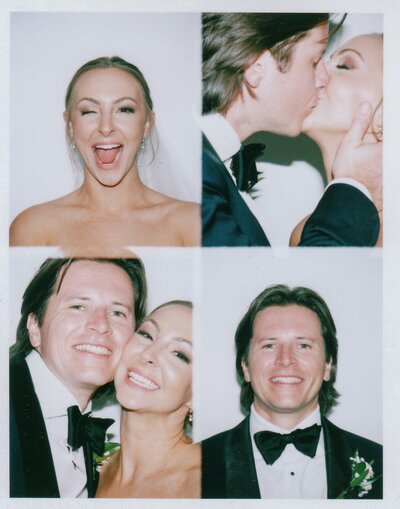 polaroid of 4 poses with bride and groom by luxury wedding photographer photographer Noble Photo Co