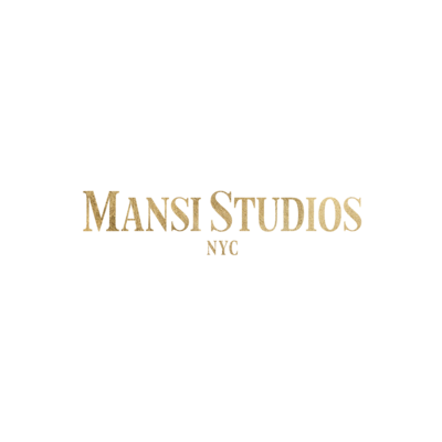 a gold Mansi Studios NYC logo