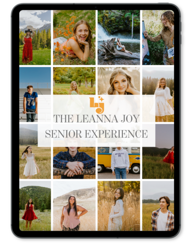 An ipad with the Leanna Joy Photography Senior Experience Guide.