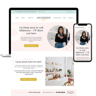 Create your own website for your coaching business with the Mackenzie Isla Showit Website Template