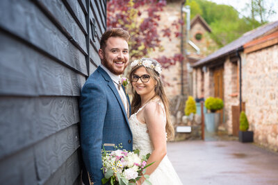 Bride and Groom at Forest Barn Wedding Venue, Gloucestershire