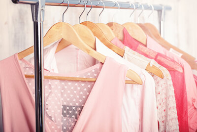 Clothing on a rack
