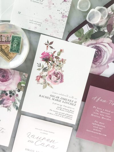 Watercolor Roses wedding invite