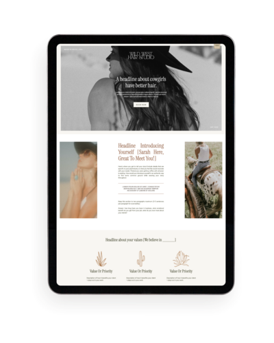 website template in Flourish Foundry Designs showit template shop