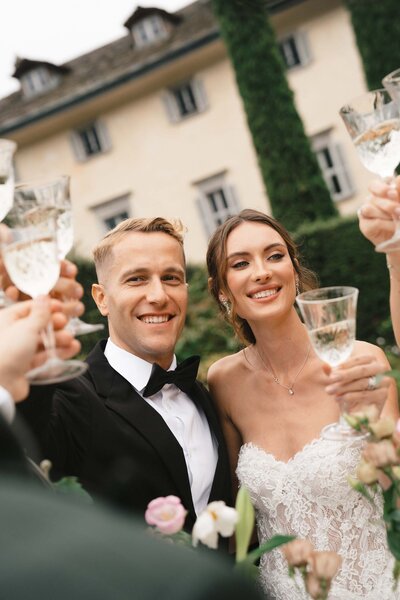 Stylish wedding reception decor and guests photographed by Honolulu wedding photographer