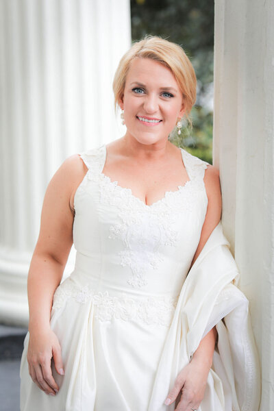 South Carolina bride poses for wedding day portraits
