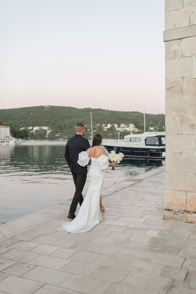 couple posing for wedding photography in croatia