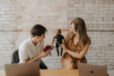 Christine Poulin Sitting in chair looking calm and happy