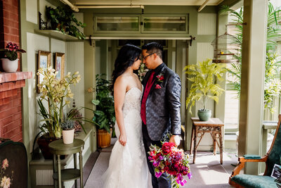 Archer Inspired Photography - Kat and Rob Wedding - Winchester Mystery House San Jose CA - Couple Portraits-94