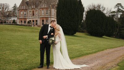 Bride-and-Groom-During-a-Portrait-Session-at-Castle-Leslie