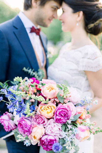 Bride's colourful bouquet
